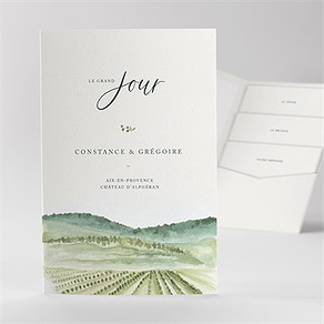 Faire-part mariage vigne pocketfold