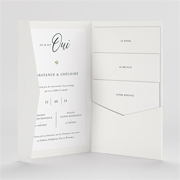 Faire-part mariage vigne pocketfold - Intérieur du faire-part
