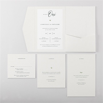 Faire-part mariage vigne pocketfold - Vue d'ensemble intérieur