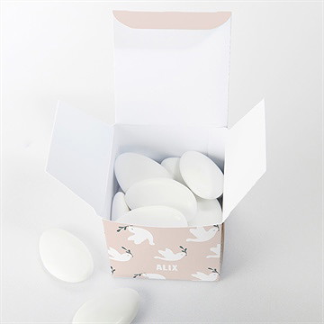 Boîte de dragées communion vol de colombes - Intérieur de la boîte