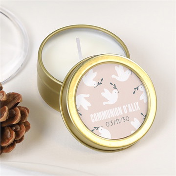 Bougie communion vol de colombes marque-page