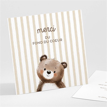 Remerciement baptême ours en rayures