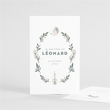 Signet baptême petite église - recto du signet
