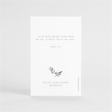 Signet baptême petite église - Dos du signet