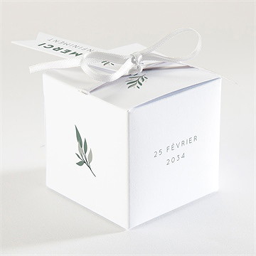 Boîte de dragées baptême petite église - Dos de la boîte