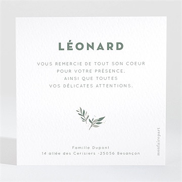 Remerciement baptême petite église - Dos de la carte