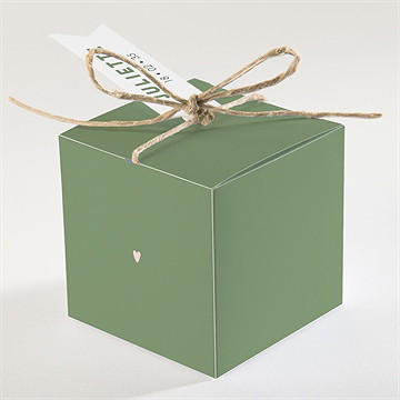 Boîte de dragées baptême colombe fleurie - Dos de la boîte