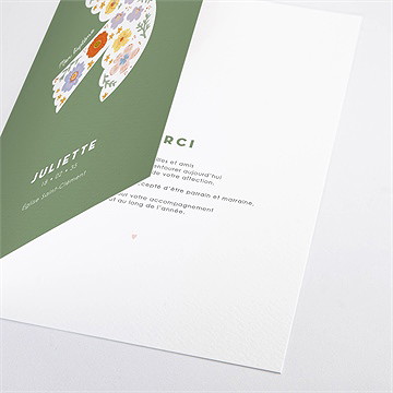 Livret de messe baptême colombe fleurie - Détail du livret