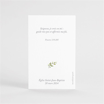 Signet profession de foi affirmation portrait - Dos du signet