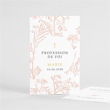 Signet profession de foi toile de jouy portrait - Recto du signet