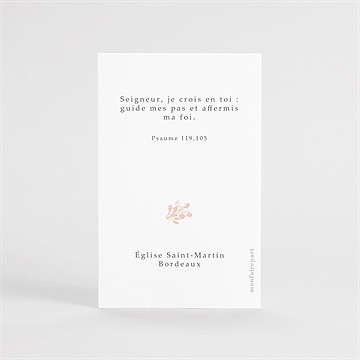 Signet profession de foi toile de jouy portrait - Dos du signet