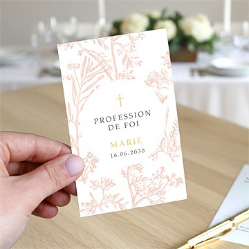 Signet profession de foi toile de jouy portrait - Mise en situation