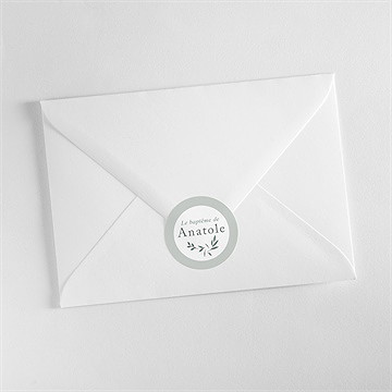 Sticker baptême photo vert sauge - Mise en situation