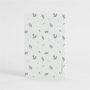 Signet baptême photo vert sauge - Dos du signet