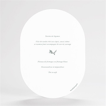 Menu baptême photo vert sauge - Dos du menu