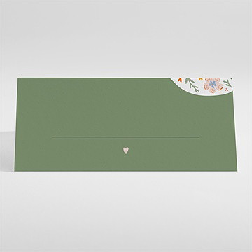 Marque-place baptême colombe fleurie - Dos du marque-place