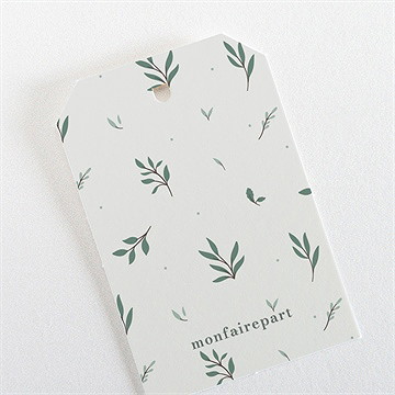 Etiquette baptême photo vert sauge - Dos de l'étiquette