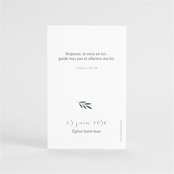 Signet profession de foi valeurs portrait - Dos du signet
