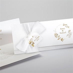 Faire-part mariage délicatesse végétale pochette