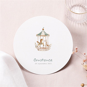 Faire-part naissance petit carrousel rond