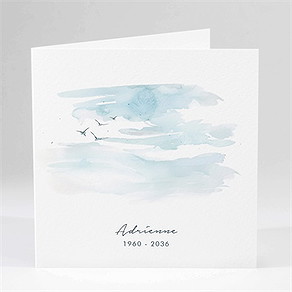 Faire-part décès ciel en aquarelle