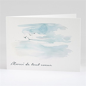 Remerciement décès ciel en aquarelle