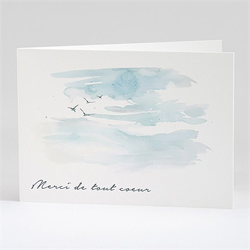 Remerciement décès ciel en aquarelle