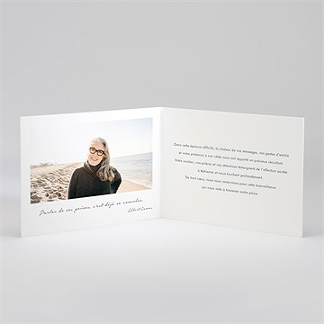 Remerciement décès ciel en aquarelle - Intérieur du remerciement