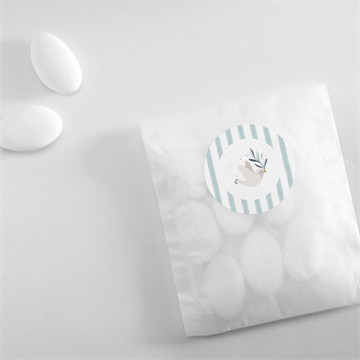 Sticker baptême colombe et rayures