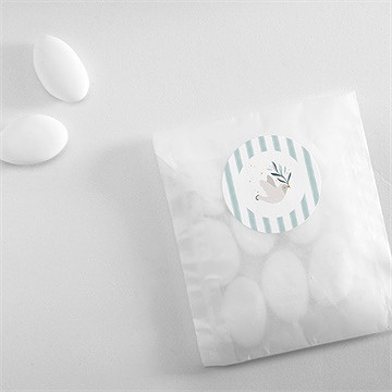 Sticker baptême colombe et rayures