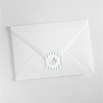 Sticker baptême colombe et rayures - Mise en situation