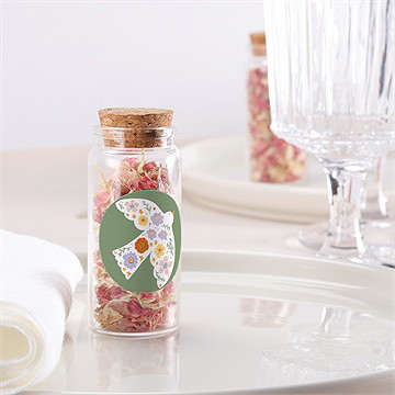 Mignonette baptême colombe fleurie sticker - Mise en situation