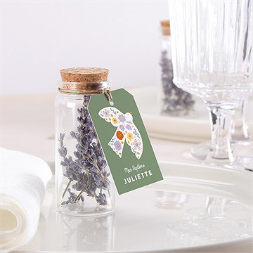 Mignonette baptême colombe fleurie