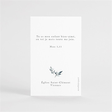 Signet baptême colombe et rayures - Dos du signet