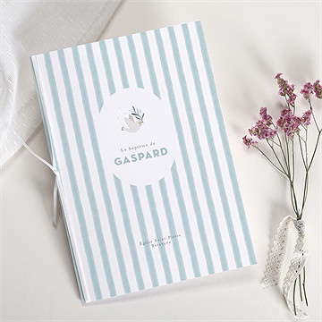 Livret de messe baptême colombe et rayures