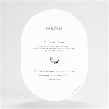 Menu baptême colombe et rayures - Dos du menu