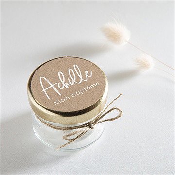 Sticker baptême kraft pictos