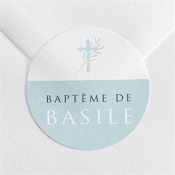 Sticker baptême filigrane pastel