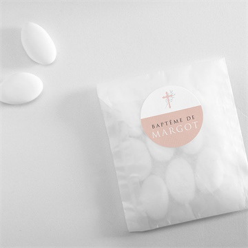 Sticker baptême poésie minimaliste - Mise en situation