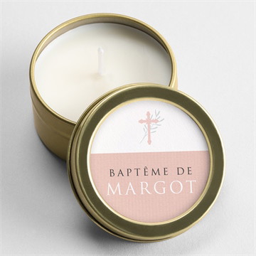 Bougie baptême poésie minimaliste