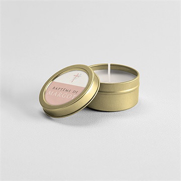 Bougie baptême poésie minimaliste - Mise en situation