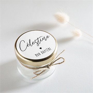 Sticker baptême pêle-mêle coeur - Mise en situation