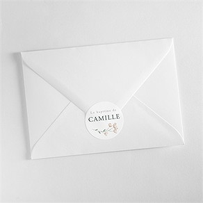 Sticker baptême fleurs pastel