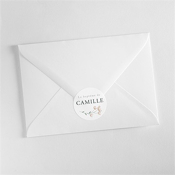 Sticker baptême fleurs pastel