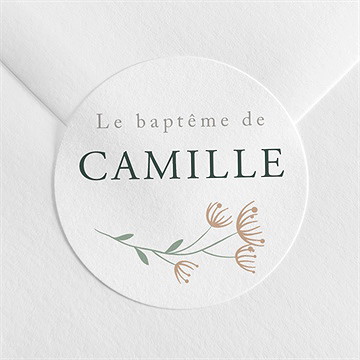 Sticker baptême fleurs pastel - Mise en situation