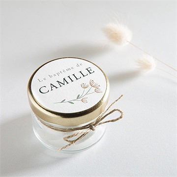 Sticker baptême fleurs pastel - Mise en situation