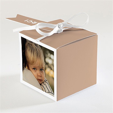 Boîte de dragées baptême moment chaleureux - Dos de la boîte