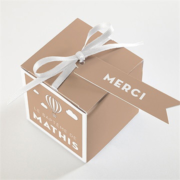 Boîte de dragées baptême moment chaleureux - Dessus de la boîte