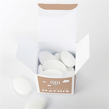 Boîte de dragées baptême moment chaleureux - Intérieur de la boîte