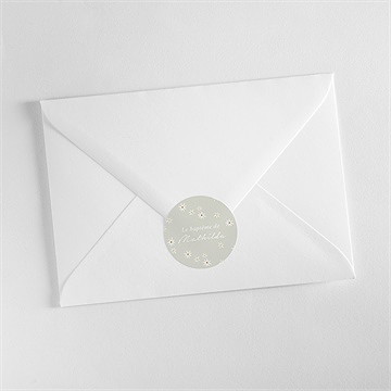 Sticker baptême fleuri vert d'eau - Mise en situation